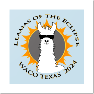 Llamas of the Eclipse Waco TX 2024 Posters and Art